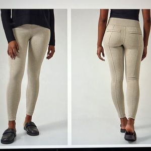 Athleta Delancy leggings in taupe herringbone